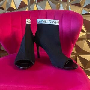 Black bootie heels